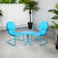 thumbnail image 3 of Northlight 3-Piece Retro Metal Tulip Chairs and Side Table Outdoor Set, Sky Blue, 3 of 4