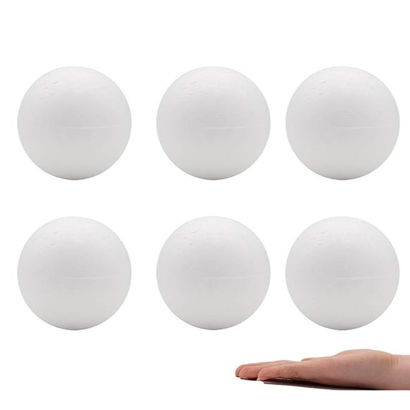 Bolas de espuma Craft Crafare, 10 cm, 6 unidades, poliestireno blanco
