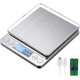 thumbnail image 1 of Báscula digital de cocina, recargable por USB, 3 kg/0,1 g, báscula digital para hornear alimentos, báscula electrónica de precisión, tableros de pesaje de acero inoxidable, función de tara, 1 of 5