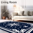 thumbnail image 2 of ODIKA 2'x3' Machine Washable Non-Slip Area Rug, Winter Magic Crochet Yarn Needlework Festive Pillow Creation High Traffic Rug, Blue, 637934, 2 of 7