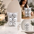 thumbnail image 5 of QISIWOLE Christmas Ball Ornaments Set of 6, Silver Shatterproof Lightweight Tree Balls, 2.36 x 2.36 in Plastic Ornament Set, for Christmas Tree Wreath Garland and Holiday Party Decor, 5 of 6