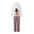 thumbnail image 3 of KOMOO Matching Christmas Pjs for Family Cartoon Deer Tops Plaid Pants Set Family Pajamas Sleepwear Nightwear, 3 of 9