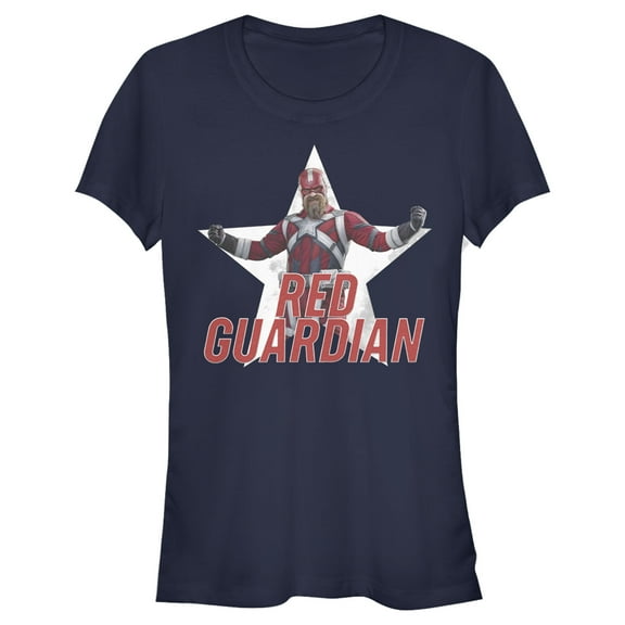 Junior's Marvel Black Widow Guardian Pose  Graphic Tee Navy Blue X Large