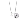 thumbnail image 2 of Delight Jewelry Silvertone Mini Year 2020 Silvertone Script Initial Disc - A - Charm Necklace, 20"+3", 2 of 4