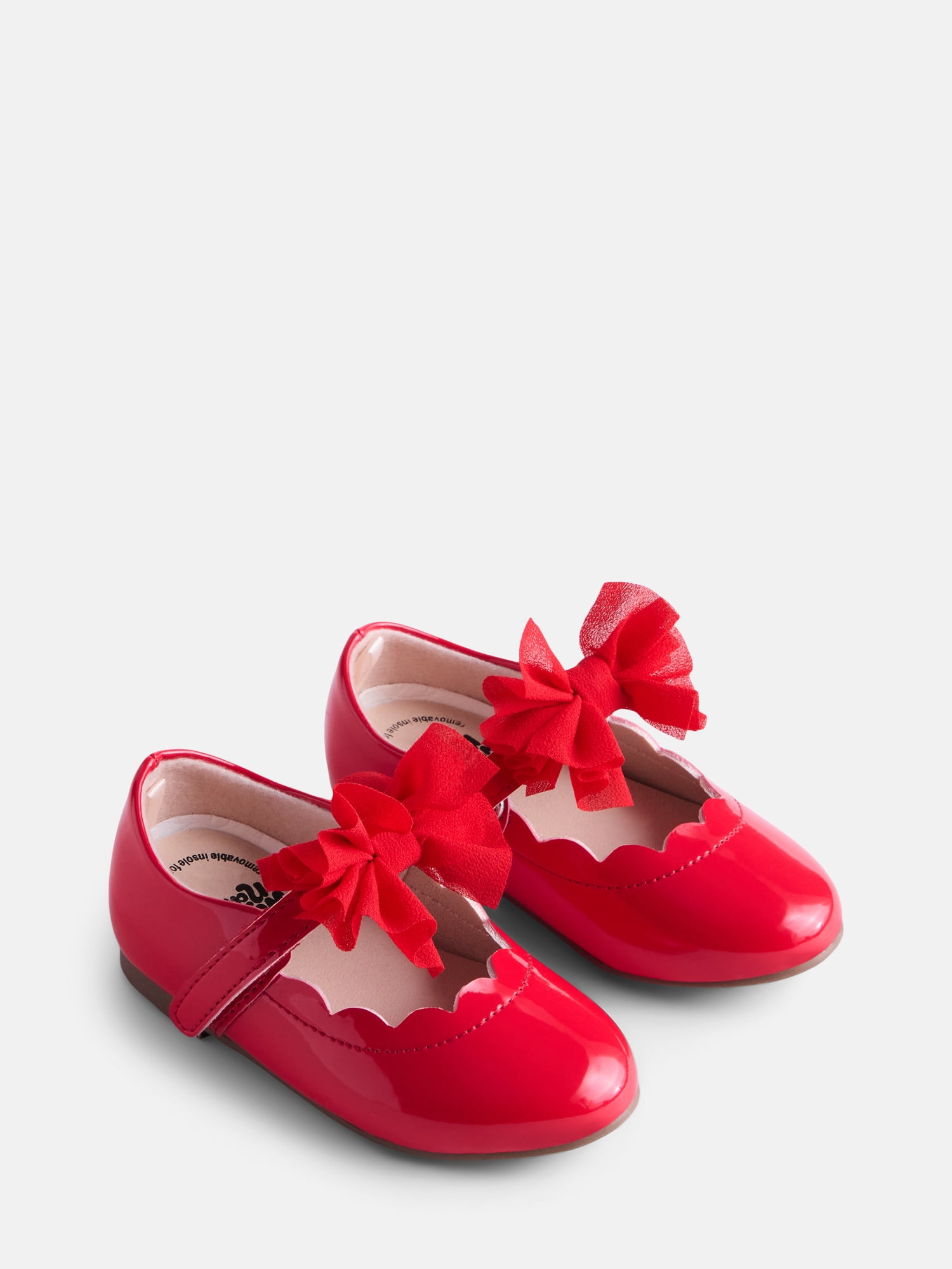 Wonder Nation Baby and Toddler Girls Tulle Bow Ballet Flats