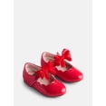 thumbnail image 2 of Wonder Nation Baby and Toddler Girls Tulle Bow Ballet Flats, 2 of 4