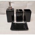 thumbnail image 2 of 7 Pieces Luxury Bath Complete Rug Set and Solid Ceramic Bathroom Accessories New Innovate Rock Design (Black Jet), 2 of 2