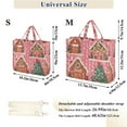thumbnail image 2 of FORMRS Womens Corduroy Tote Bag Crossbody Shoulder Handbag with Pocket, Brown Gingerbread Houses, 2 of 7