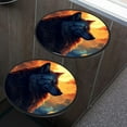 Golden Moon Wolf Cute Design Stove Burner Covers Set,Gas Stove Burner