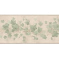 thumbnail image 1 of Dundee Deco Prepasted Wallpaper Border - Floral Beige, Pearl Green Leaves Wall Border, 15 ft x 5.25 in, 1 of 5