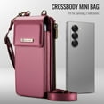 thumbnail image 4 of Crossbody Phone Bag Purse Wallet Case for iPhone/Galaxy/Pixel Series Cell Phones (Less Than or Equal to 7.6"), with Shoulder/Wrist Strap Lanyard, RFID Blocking Credit Card Holder, PU Leather Bag, Red, 4 of 7