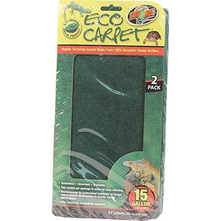 Cage Carpet - Reptile Cage Carpet for 15-Inch Long and 20-Inch High Tanks, 24 x 12-Inches, Two pieces per pack By Zoo Med