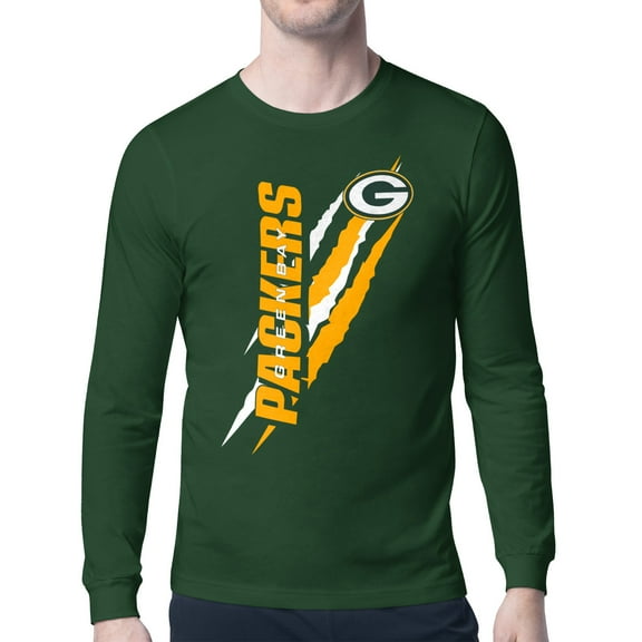 Men's Starter  Green Green Bay Packers Color Scratch Long Sleeve T-Shirt