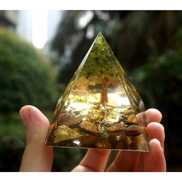 Pirámide de cristal de energía Taian para meditación y curación de chakras, piedras preciosas piramidales para decoración de habitación Feng Shui (estilo 4) ZefeiWu 8390615896894