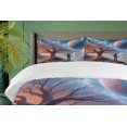thumbnail image 2 of Ambesonne Space Duvet Cover Set, Lonely Astronaut Soft Planet, Calking, Blue Pale Orange Mauve, 2 of 5