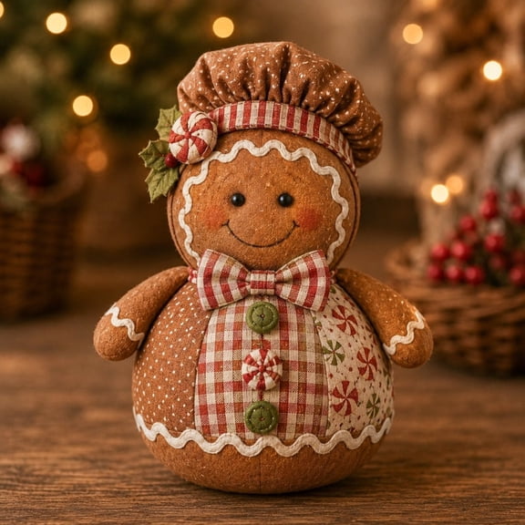 Patchwork Fabric Doll DIY Kit 12 Character Designs Santa Elf Snowman Angel, Beginner Sewing Craft for Home Decor Gift, 8-10in