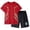 j-76Red41, variant on MEZZALL Boys Athletic Outfit Sets Wear O-Neck Breathable Short Sleeve Tee And Stretch Shorts Outdoor Sports Play Comfortable Casual Children Comfortable Kids Clothing Sets Soft Fabric All Day Wear