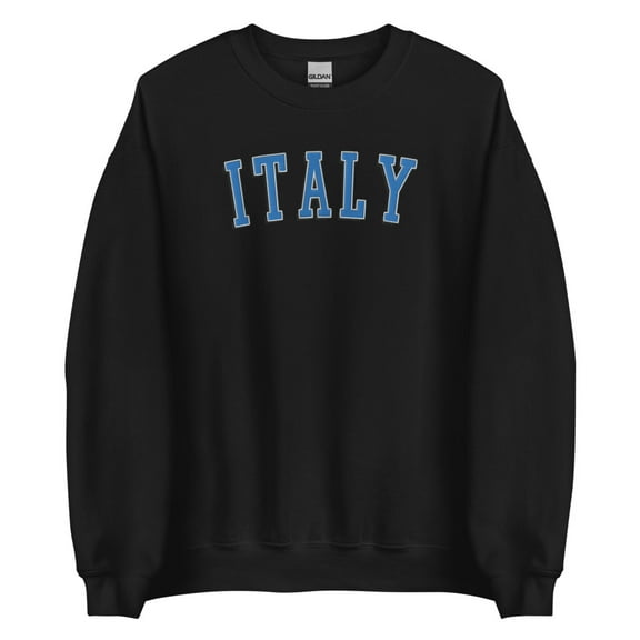 Italy Blue Embroidered Sweatshirt (Black, S)