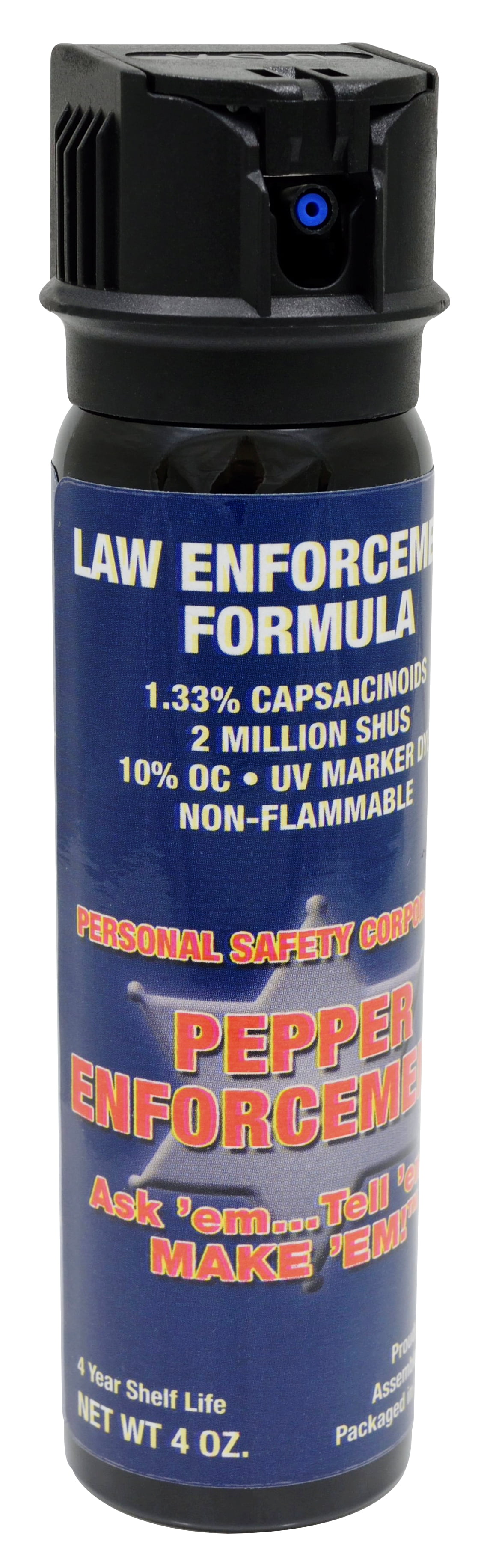  Pepper Enforcement PE1110PF-FT Espray de espuma de pimienta,  recipiente de 4 onzas, fórmula de máxima resistencia 10% OC, protección  personal de emergencia y seguridad en el hogar : Deportes y Actividades