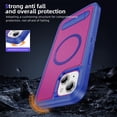 thumbnail image 7 of Magnetic & Stand Designed for iPhone 15 Case fit for MagSafe, Luxury Hybrid Shockproof Drop Protective Lightweight Phone Case for iPhone 15, Built-in Invisible Kickstand, Blue+Rose, 7 of 7