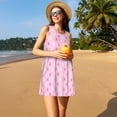 thumbnail image 5 of Spring Summer Dresses for Women 2025 - Breast Cancer Awareness5 Swimsuit Coverup Sundresses for Women, Beach Vacation Clothes for Women, Hawaiian Tshirt Dresses for Women, 5 of 7