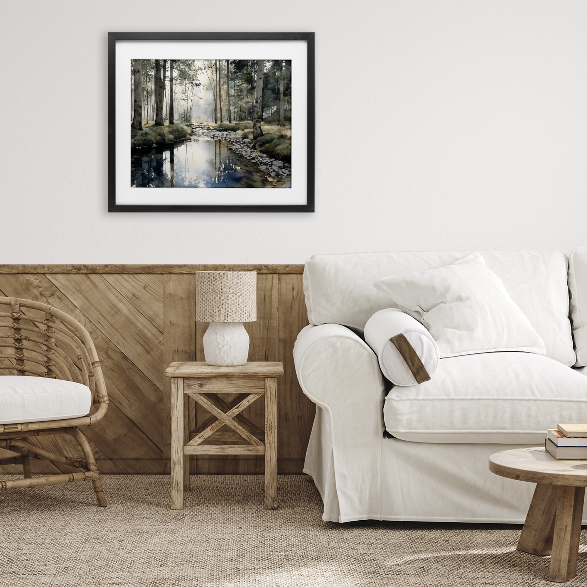 Stupell Industries Woodland Wonder Creek Black Framed Print Under Glass, design by Franklyn Gregory