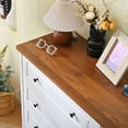 thumbnail image 2 of 6 Drawer Dresser with Wide Drawer and Metal Handles,Wood Dressers & Chests of Drawers for Bedroom,Living Room,White, 2 of 7