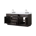 thumbnail image 3 of Abbey 72 in W Brown Oak Double Vanity, Carrara Marble Top and Faucet Set, 3 of 9