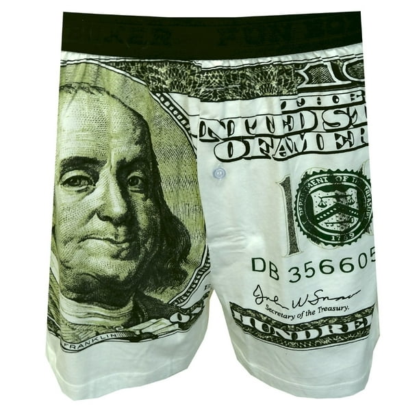Fun Boxers Fun Boxers Men's Big Ben Franklin Engraved Dollar Boxer
