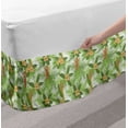 thumbnail image 2 of Spring Bed Skirt, Tropical Palm Leaves with Hibiscus Flowers Aloha Flowers Jungle Foliage, Elastic Bedskirt Dust Ruffle Wrap Around for Bedding Decor, 4 Sizes, Fern Green and Rose, by Ambesonne, 2 of 2