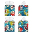 thumbnail image 2 of Sikiie Japanese Koi Leather Tissue Box Cover Square, tissue box holder, Tissue Box with Bottom Belt-5.2”x5.2”x5.2”, 2 of 7
