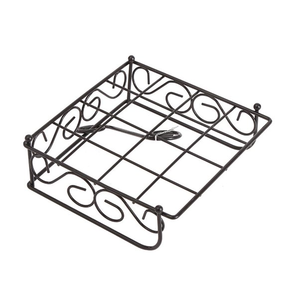 WEAVILUX Black Metal Napkin Holder for Home and Kitchen, Desktop Tissue Organizer Rack, Dining Table Storage Stand
