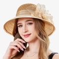 thumbnail image 7 of Kcolen Women Tea Party Hats Elegant Women's Wide Brim Sun Hat for Beach Wedding Bridal Shower and Summer Dress Occasions, 7 of 7