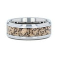 thumbnail image 3 of ORDOVICIAN Dinosaur Bone Inlaid Tungsten Carbide Beveled Edged Ring - 4mm or 8mm, 3 of 3