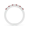 thumbnail image 2 of Angara Natural 0.3 Ct. Ruby with Diamond Non Eternity Wedding Band in 14K White Gold for Women (Ring Size: 3.5), 2 of 9