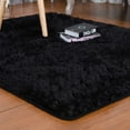 thumbnail image 2 of GustaveDesign Large Size Fluffy Rugs Fashion Color Living Room Carpet Comfy Bedroom Home Decorate Area Rugs Pads "23.6inch * 47.5inch,Black", 2 of 9
