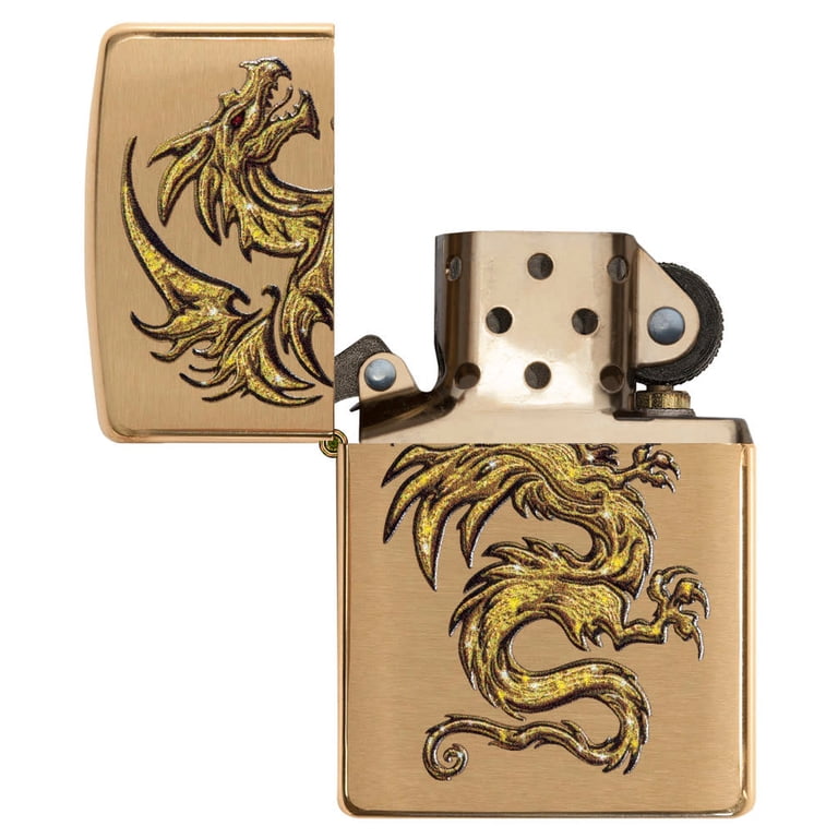 Zippo Dragon Lighters - Windproof Metal Lighter, Various Designs (Color Image, Laser Engraved, Etc.), Made In USA, Lifetime Guarantee