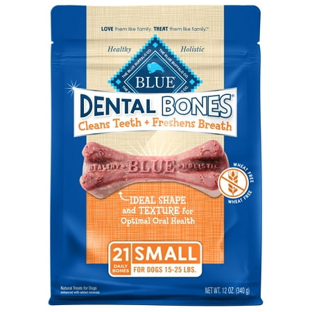 UPC: 0859610005284 | Blue Buffalo Dental Bones Small (15-25 lbs) Dental Treats for Adult Dogs  Whole Grain  12 oz. Bag