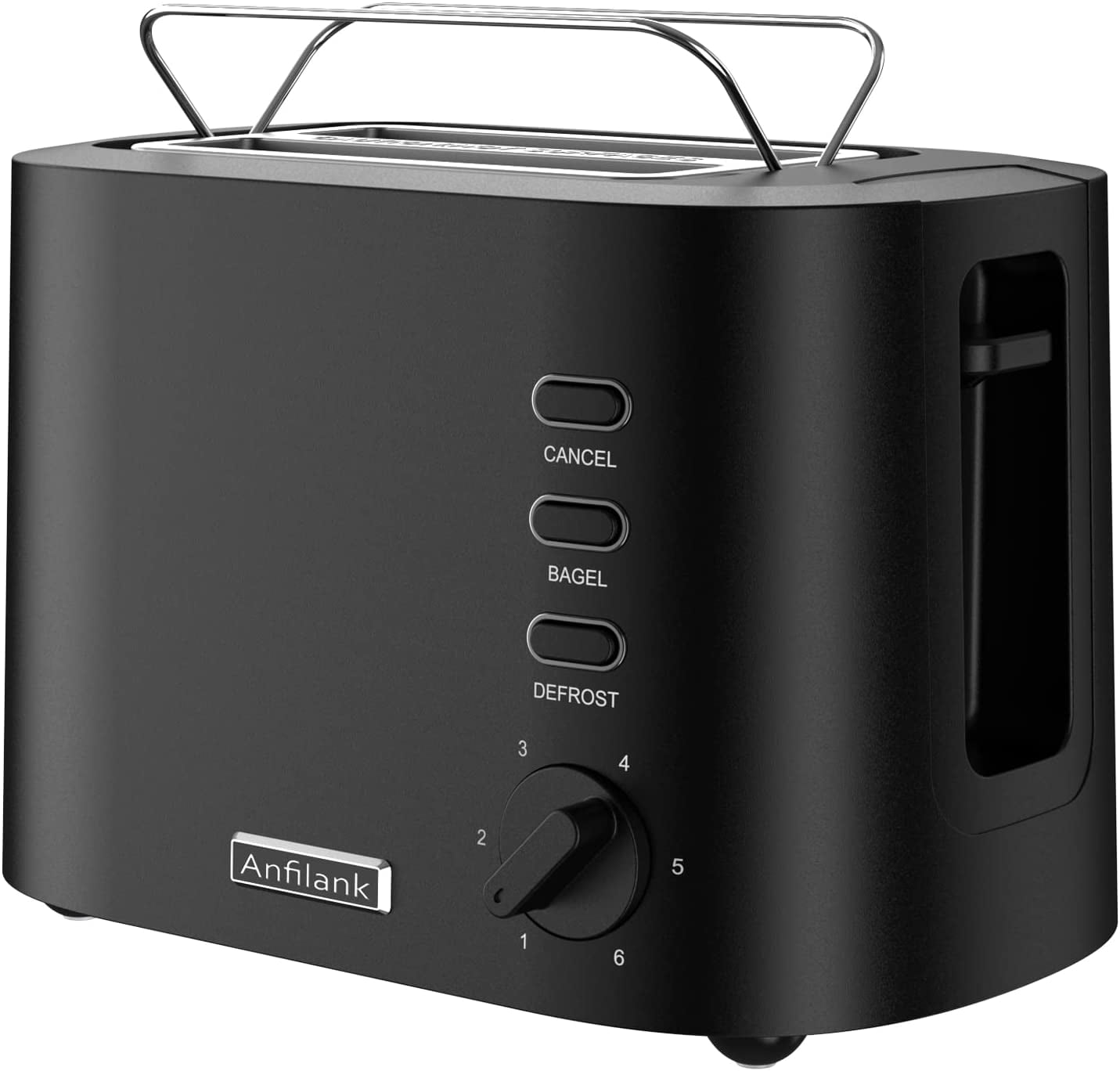 Anfilank 2Slice Compact Toaster, 1.2" Wide Slots with Warming Rack, 6