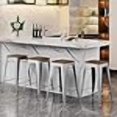 thumbnail image 3 of Alunaune 24" Metal Counter Height Bar Stools Set of 4 Industrial Backless Kitchen Patio Counter Stool Stackable Barstools Wood Top- 24inch, Silver, 3 of 4