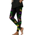 thumbnail image 3 of Oksale Plus Size Yoga Pants for Women Mardi Gras Holiday Leggings Cute Graphic Tights Stretchy High Waisted Jeggings Multicolor S, 3 of 10