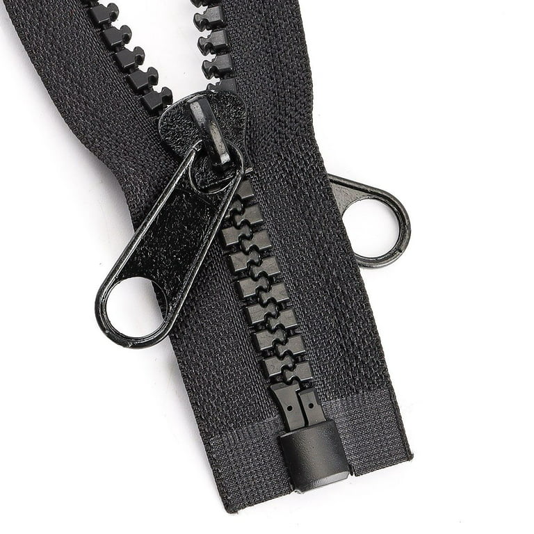 Deago 2PCS #10 79 Separating Large Plastic Zippers Black Tape