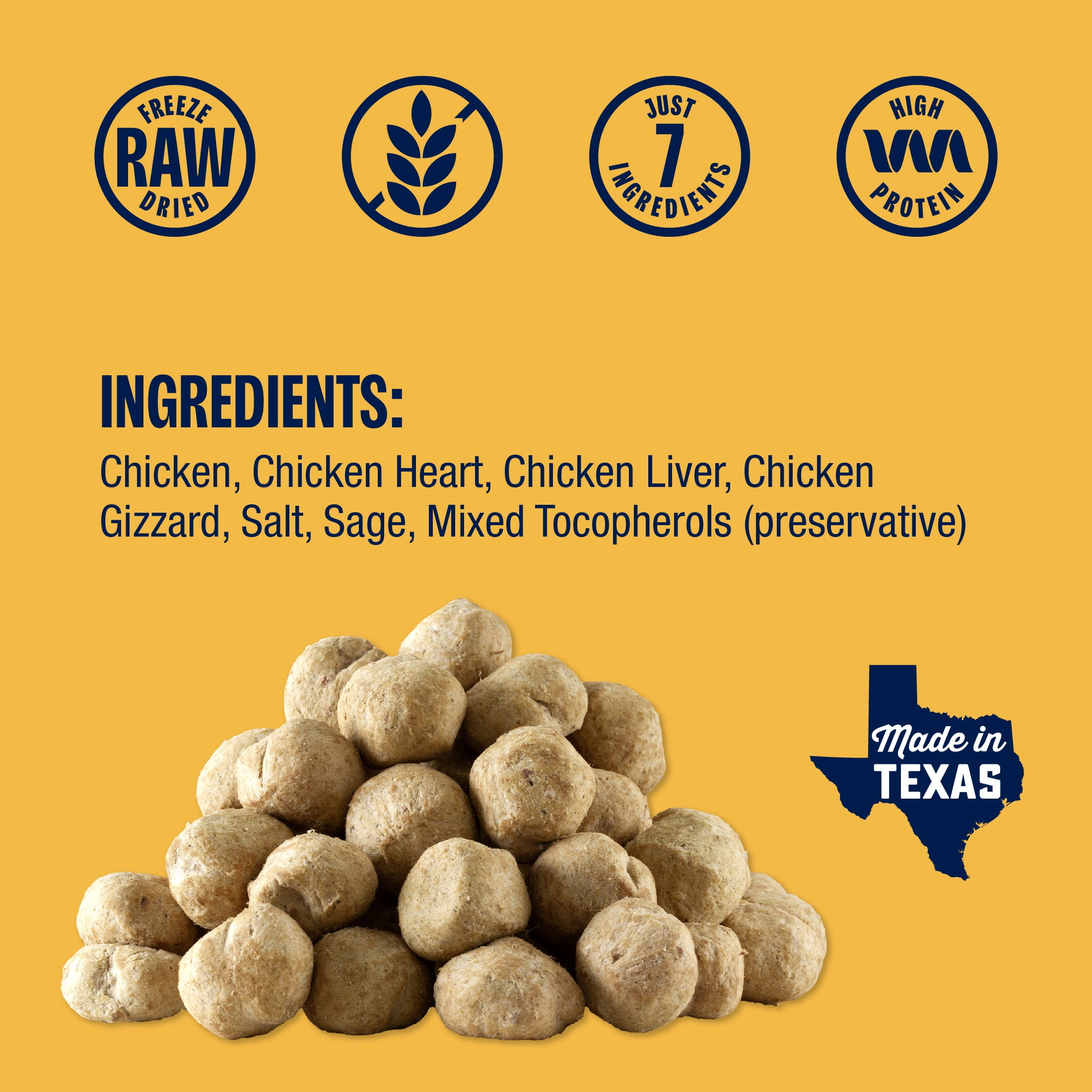 Muenster Freeze-Dried Chicken Meatball Dog Treats, Limited-Ingredient High-Protein Dog Snacks, Low-Calorie Training Rewards, 4 oz Resealable Pouch