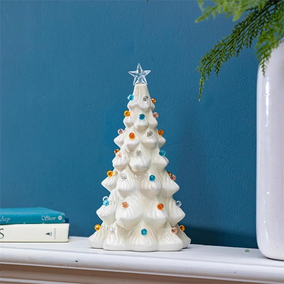 Season to Sparkle LED Table DΓ©cor Ceramic Christmas Tree, 11.25"H