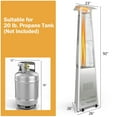 thumbnail image 2 of Gymax Chauffe-Terrasse Pyramidal en Acier Inoxydable 42 000 BTU Tube en Verre Flamme avec Roues, 2 of 10