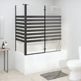 thumbnail image 4 of vidaXL Bathtub Shower Door Folding Bathtub Door Tub Enclosure Tempered Glass, 4 of 22