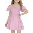 thumbnail image 4 of JUSLIO Girls Pleated Dress Ruffle Crew Neck Short Sleeve Casual Dresses Size 13 Y, 4 of 9