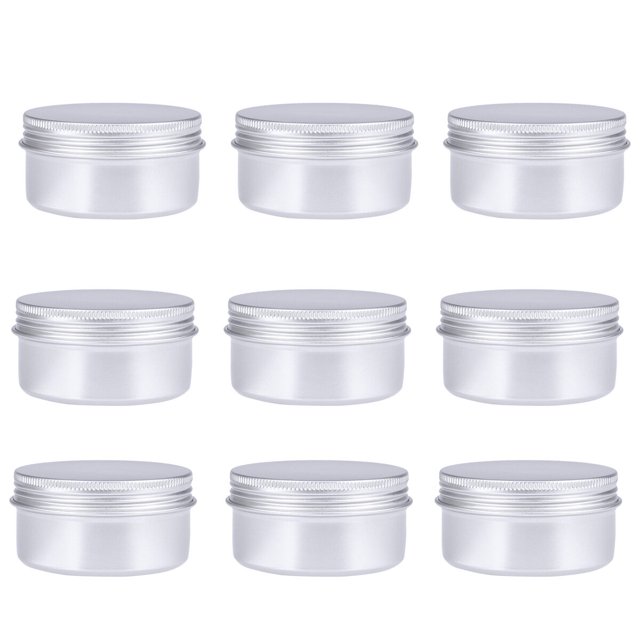 MasteelfCA 10Pcs Round Aluminum Storage Box Pasty Fluid Powder Solid Body Pill Aluminium Specimen Box (80g 68*35 Screw Thread)