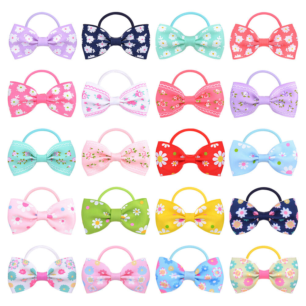 Peaoy 40PCS Baby Hair Ties with Bows for Infants Toddler Girls Grosgrain Ribbon Rubber Bands Elastic Ponytail Holders - image 2 of 5