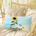 thumbnail image 4 of Farm Sunflowers Pillow Covers, Linen Long Throw Pillow Case, Idyllic Country Botanical Bee Turquoise Holiday Pillow Protector Decorative Cushion Cover for Living Room/Bedroom 16" x 24", 4 of 8